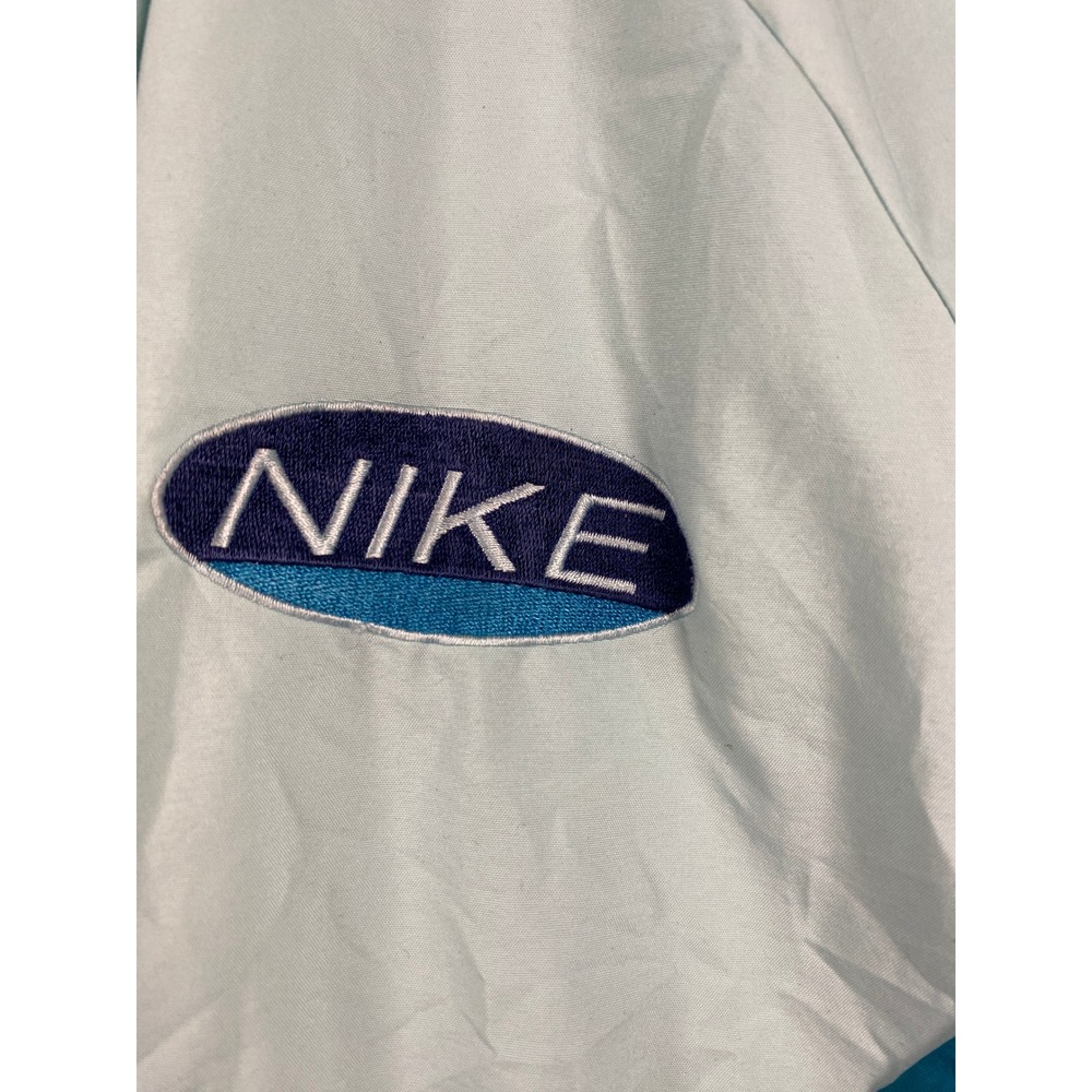 Nike Vintage Girls Large 12-14 Windbreaker Jacket Colorblock Teal Aqua Blue Zip - Picture 3 of 10